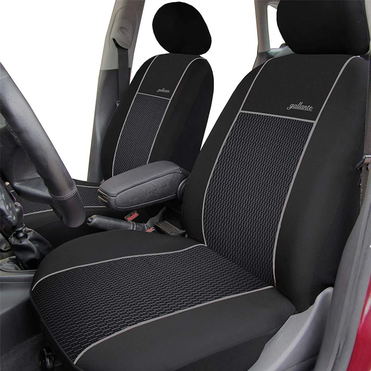 Poliéster Negro 7-Silla Fundas de Asiento para el Coche Cubiertas de Auto Delantero y Trasero Accerios Interiores Protector