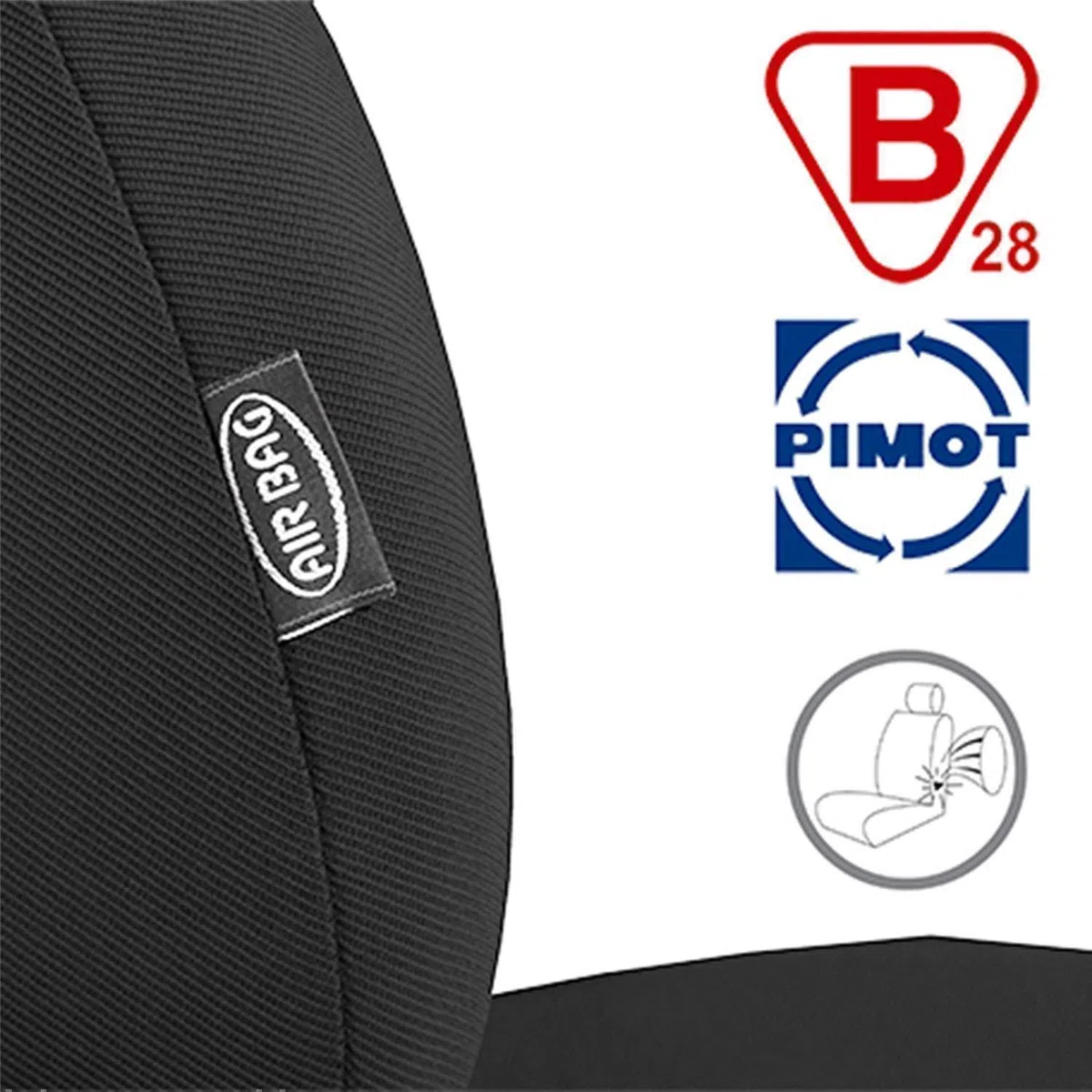 Poliéster Negro 7-Silla Fundas de Asiento para el Coche Cubiertas de Auto Delantero y Trasero Accerios Interiores Protector