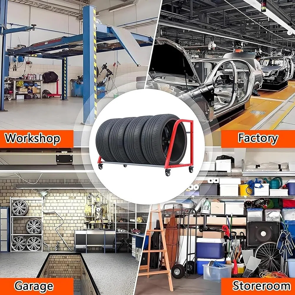 Porta Neumáticos Ajustable, Portaneumáticos con Ruedas para Garaje, Portaneumáticos Portátil para Camiones, Autocaravanas Y Caravanas.
