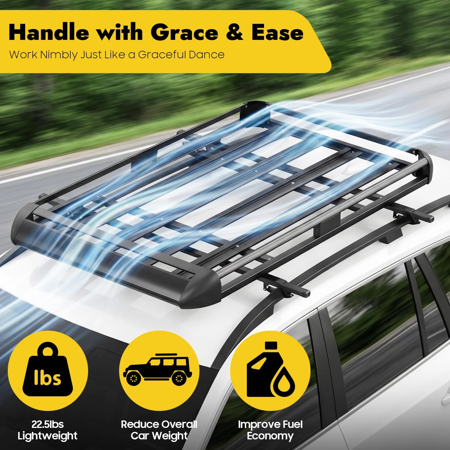 Portaequipajes de techo SUV negro 160 Cm, galería de techo universal rieles incorporados acero aluminio, barra transversal de techo carga 150 kg ajustable, para coche SUV camioneta
