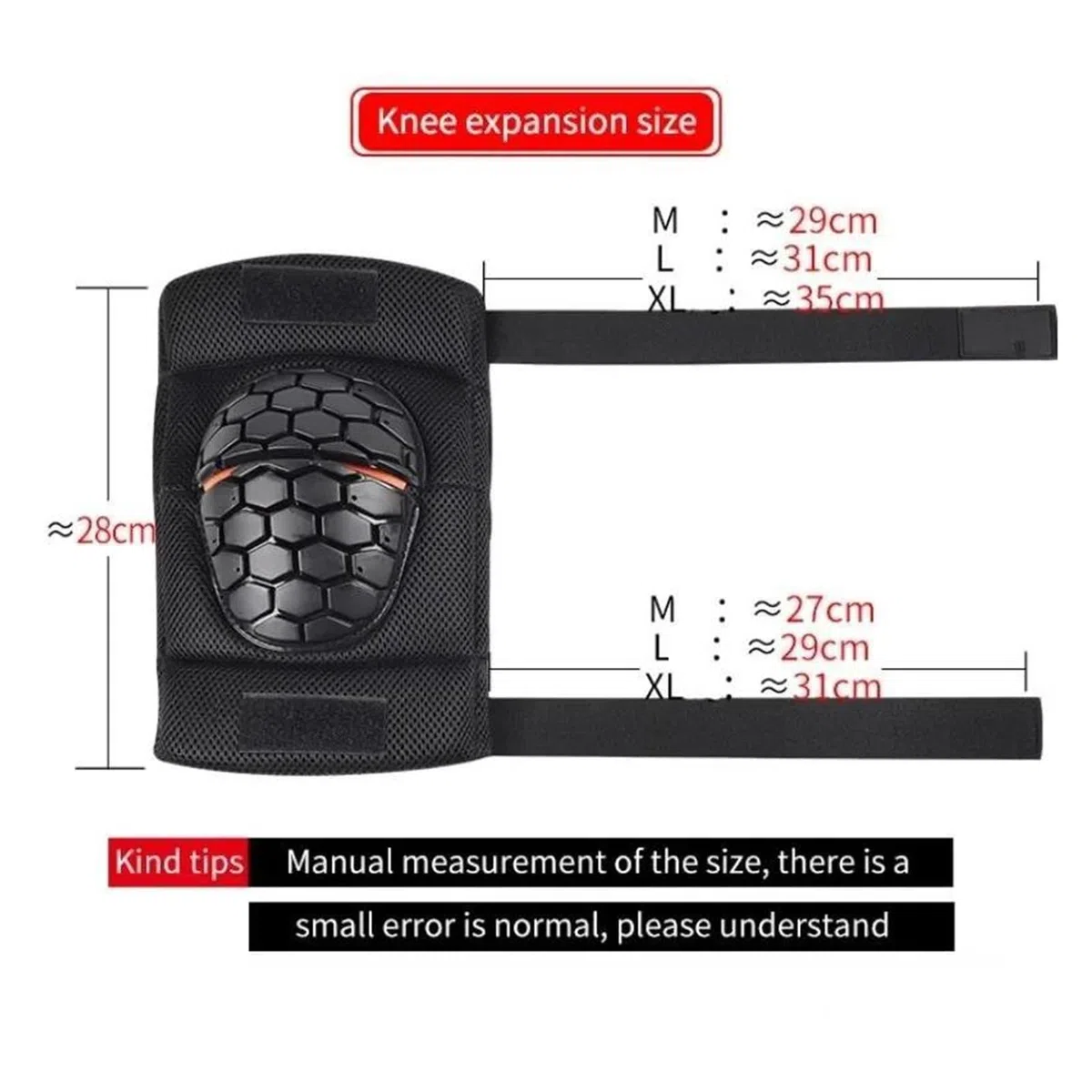 Coderas reflectantes Rodilleras para ciclismo Rodilleras para motocicleta, rodillera táctica para Snowboard, rodillera anticaída, Protector para deportes de equitación, motociclista(L)
