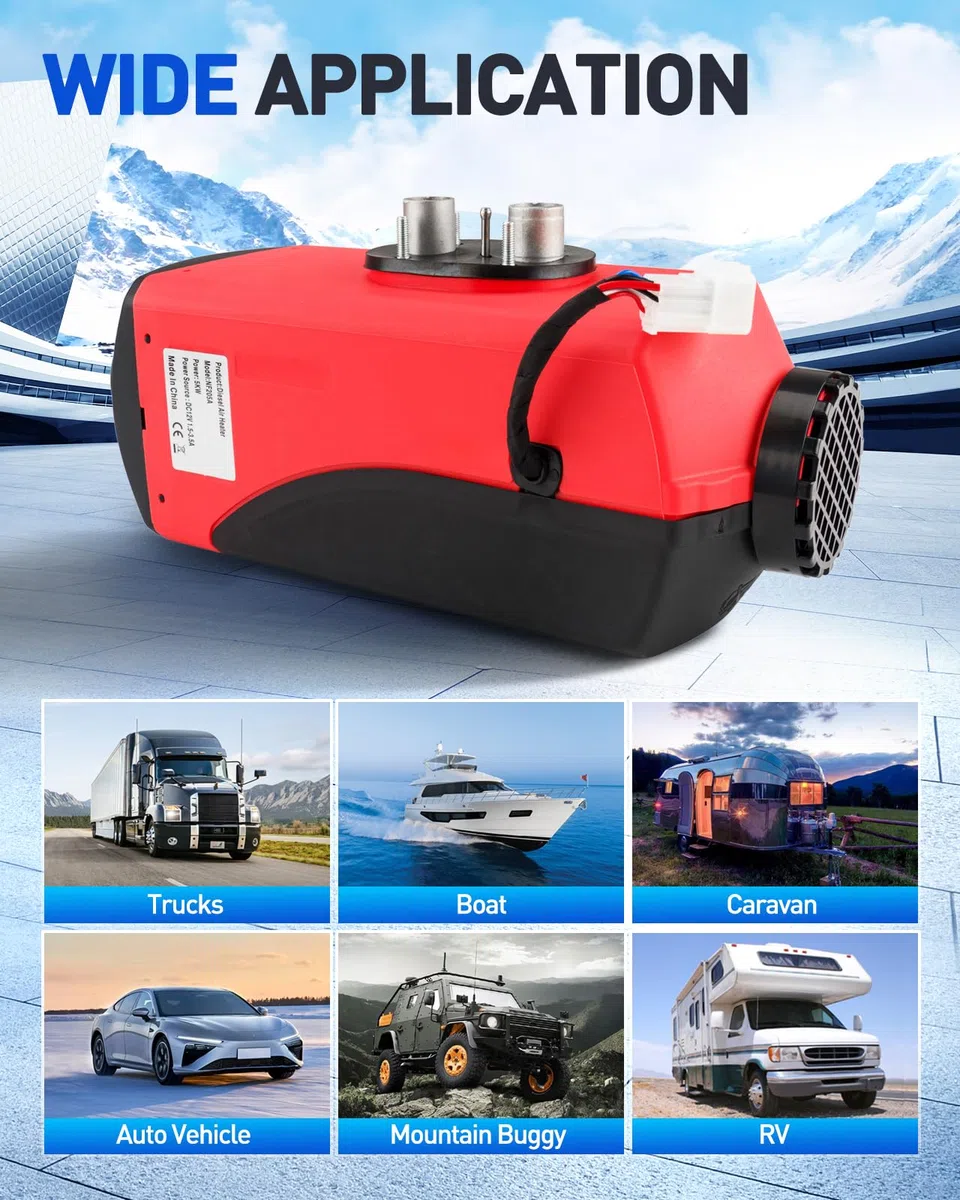 Calefactor de aire diésel portátil de 5 kW y 12 V, calefactor de estacionamiento diésel silencioso con silenciador, control remoto y pantalla LCD para coche, camión, autocaravana, barco, caravana, i