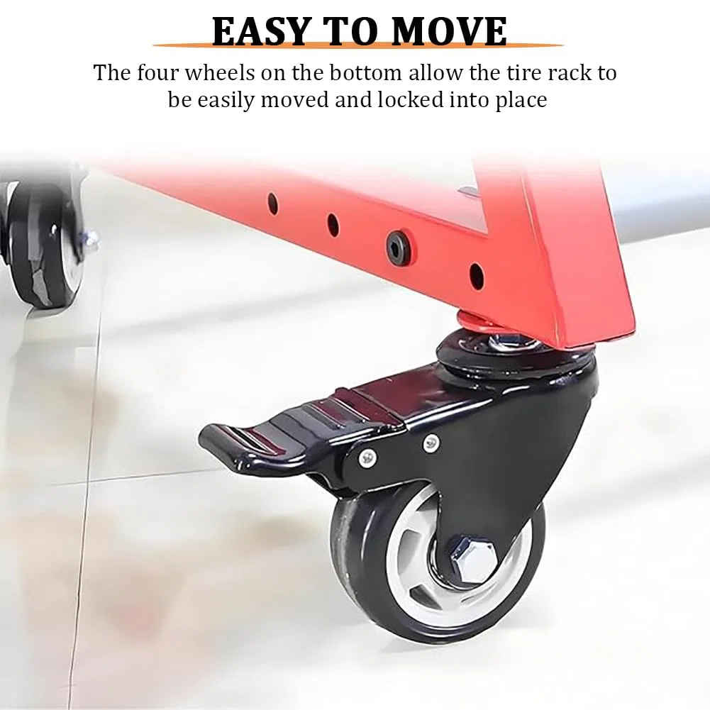 Porta Neumáticos Ajustable, Portaneumáticos con Ruedas para Garaje, Portaneumáticos Portátil para Camiones, Autocaravanas Y Caravanas.
