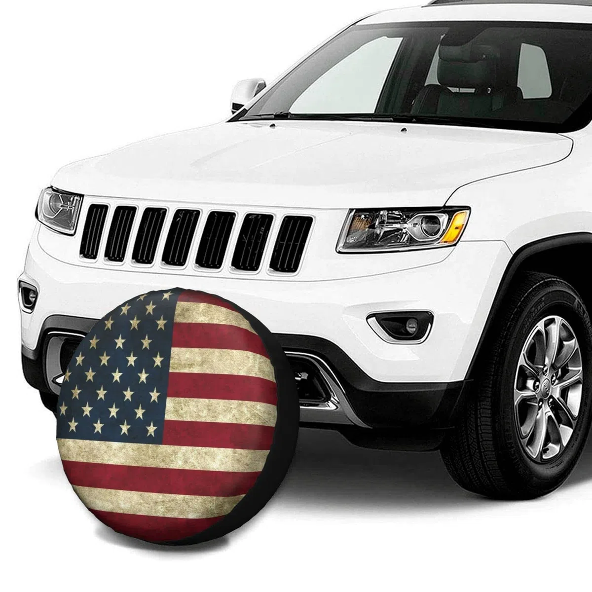 Cubierta de llanta de repuesto para bandera americana retro 01, impermeable, a prueba de polvo, cubierta de neumático UV para Jeep, remolque, RV, SUV y muchos vehículos de 17 pulgadas