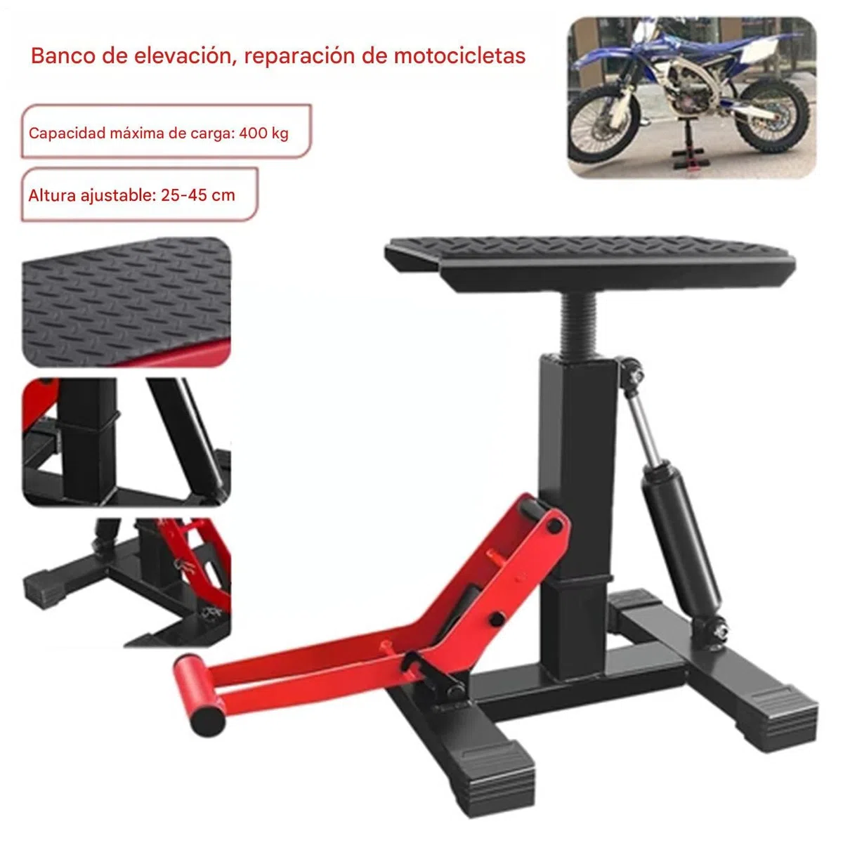 Elevador para Moto Soporte Ajustable para Motocross y Vehículos Deportivos